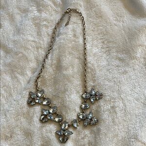 Elegant Vintage  Silver Necklace with Crystal Accents